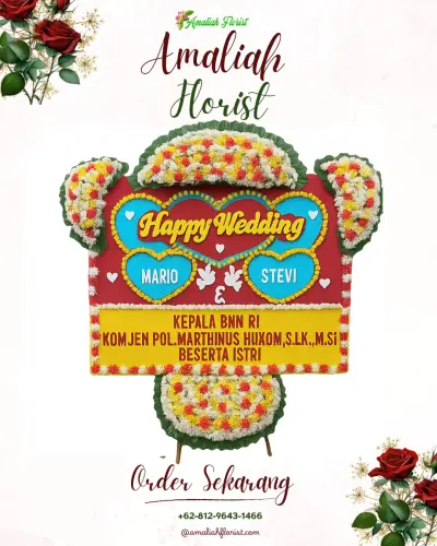 Karangan Papan Bunga Pernikahan di Windusari